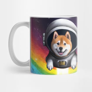 Rainbow Space Shiba Mug